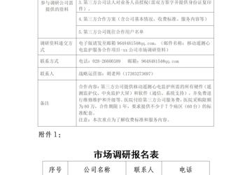 资阳市中心医院 移动遥测心电监护服务合作项目（第二次）